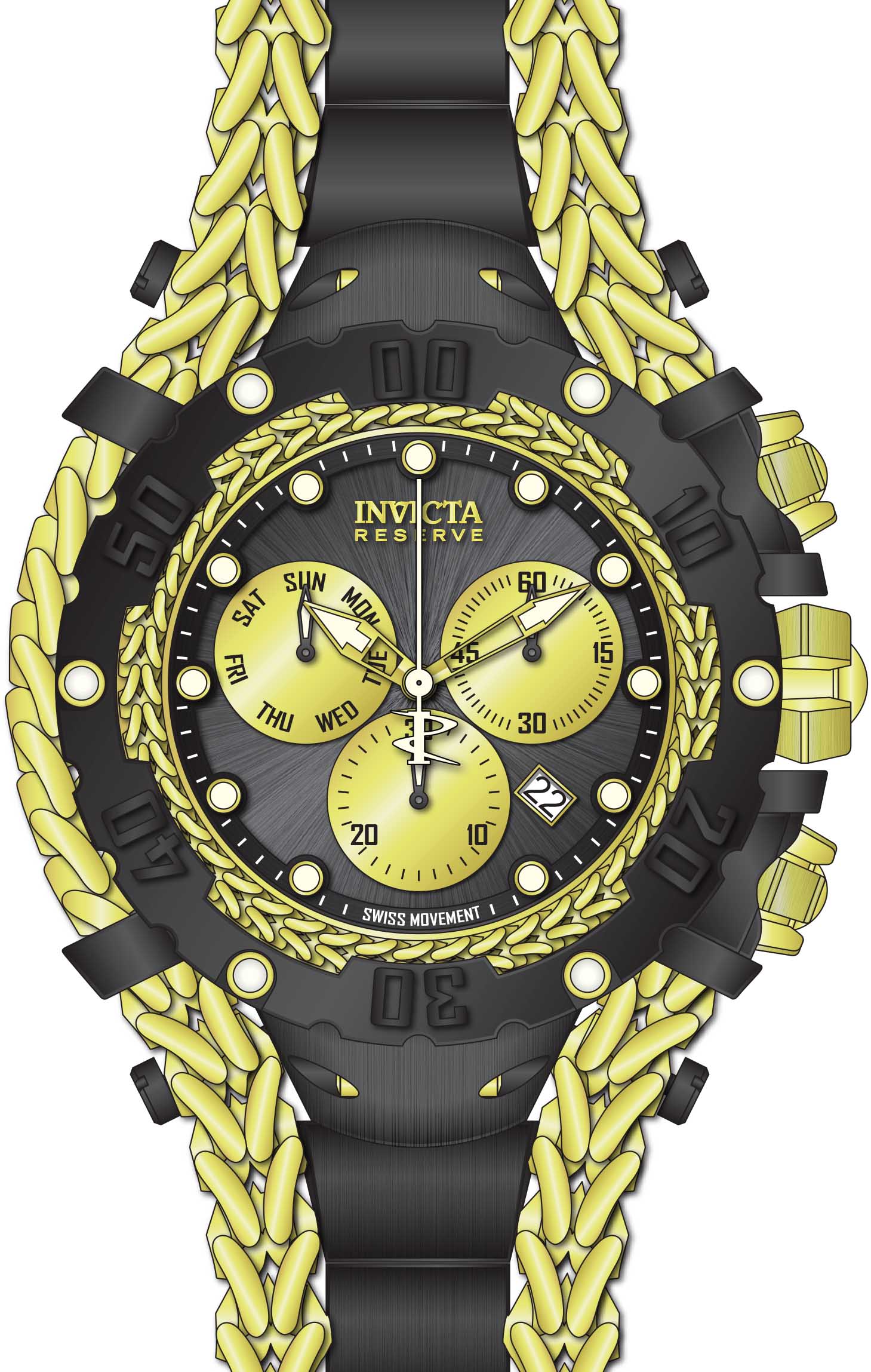 Band For Invicta Reserve Gladiator Men 46230