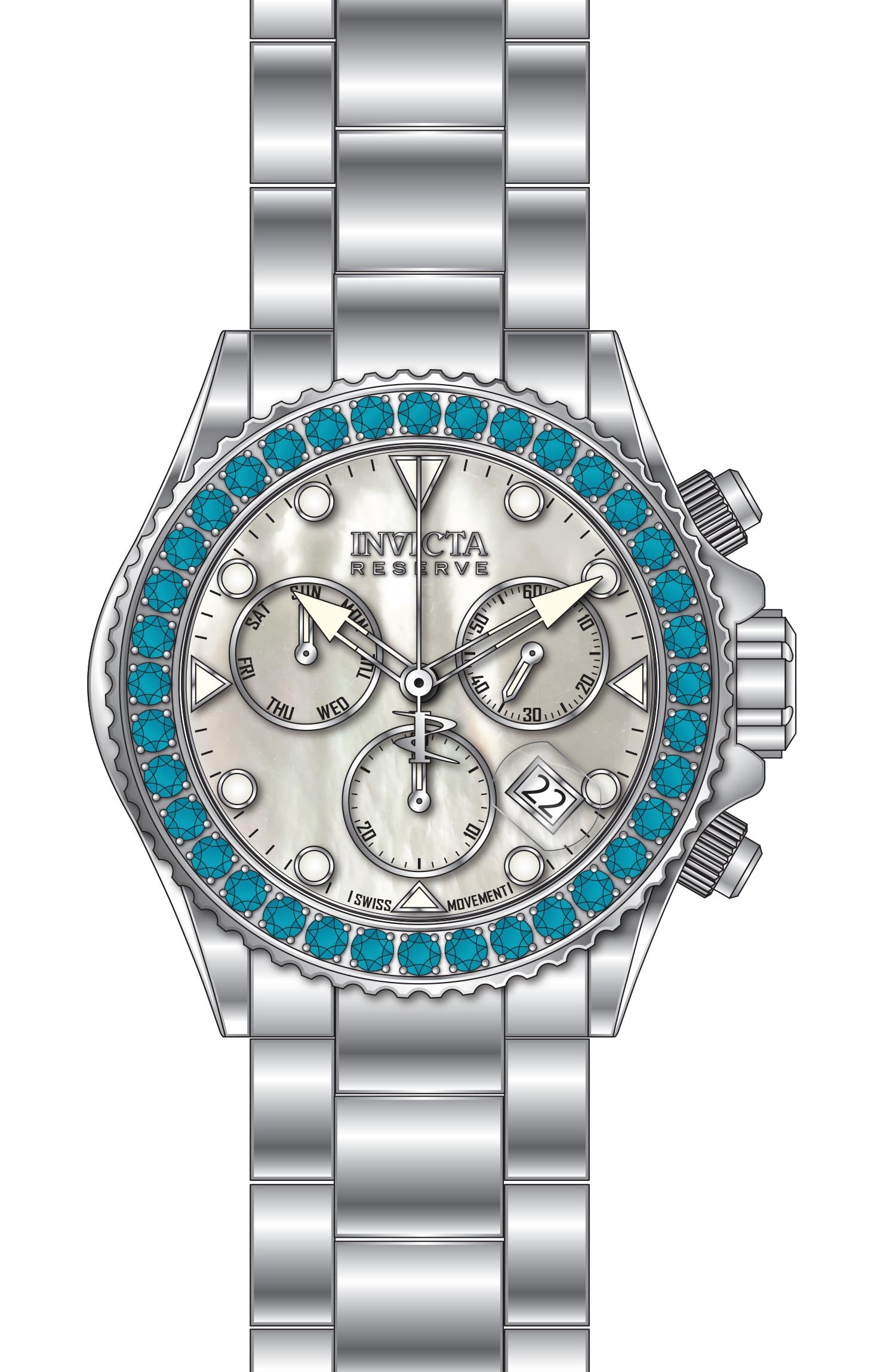 Band For Invicta Reserve Grand Diver Men 51626