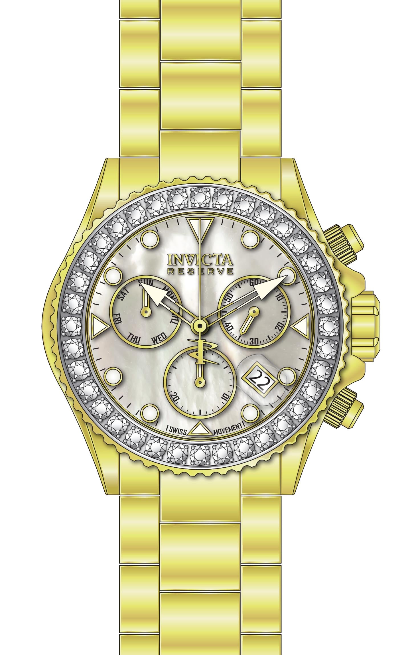 Band For Invicta Reserve Grand Diver Men 51628