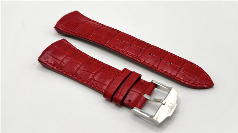 Band for Technomarine Star Red TM-S2011 red strap with red stitching & alligator pattern