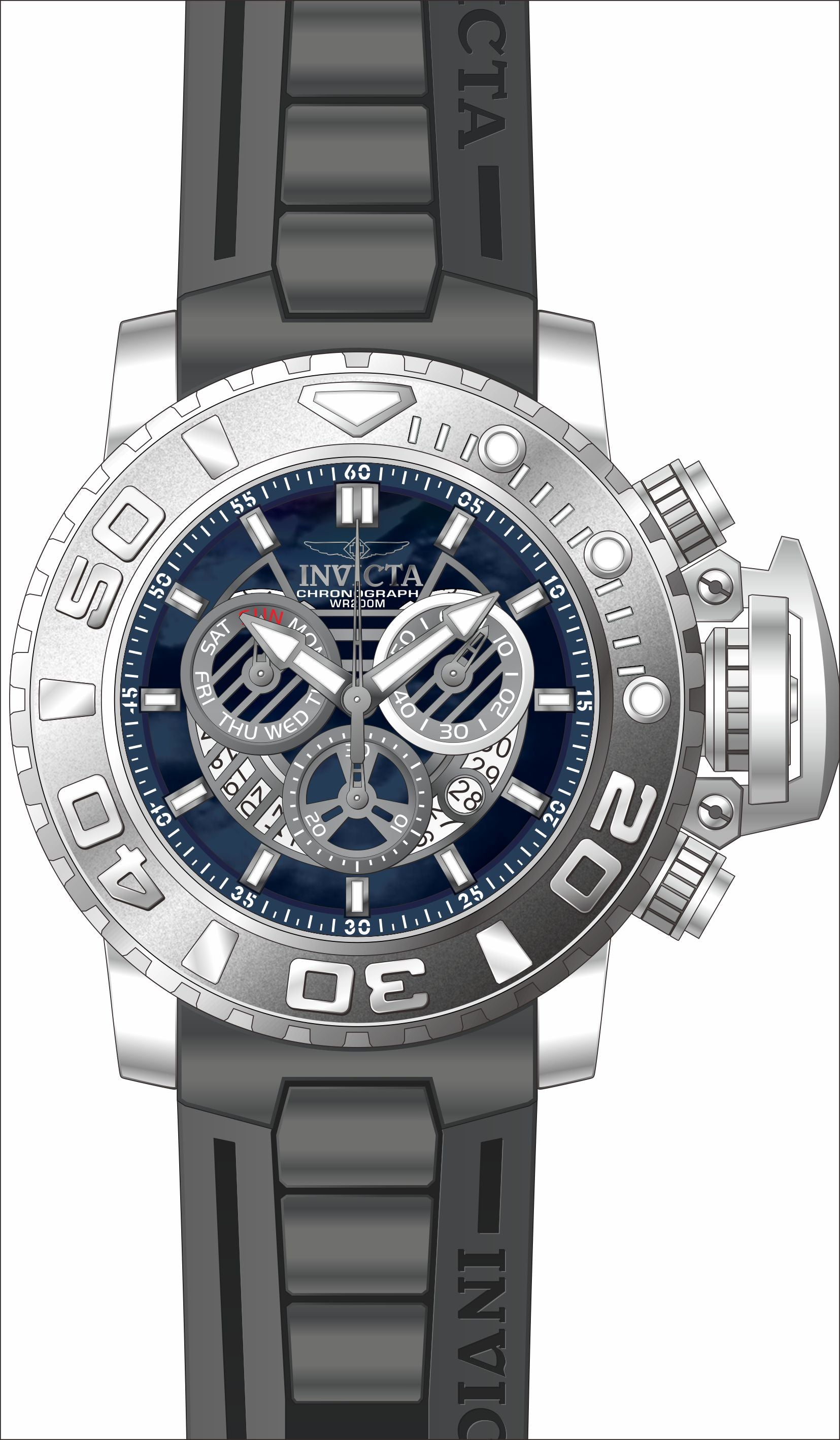 Band for Invicta Sea Hunter Men 32637