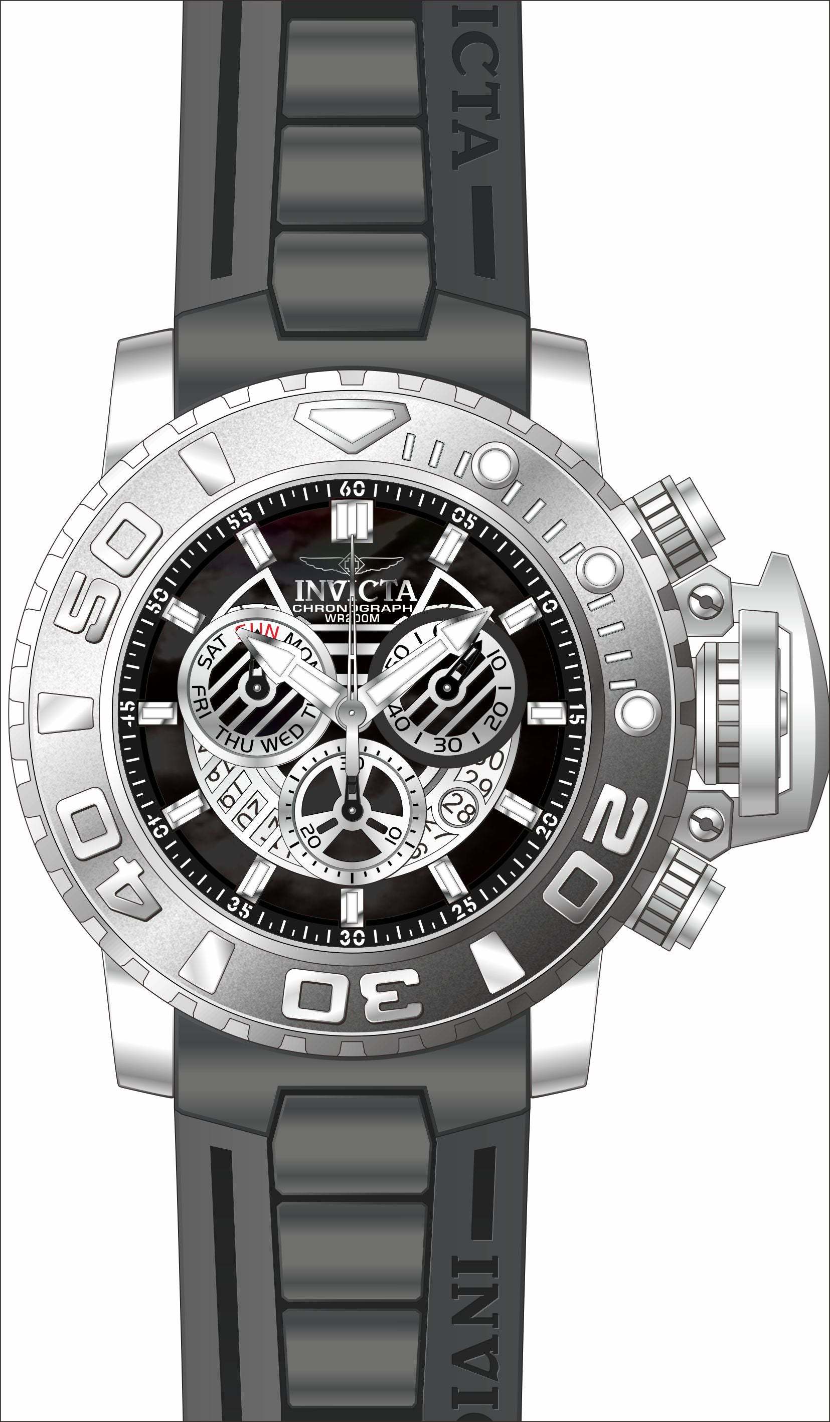 Band for Invicta Sea Hunter Men 32638