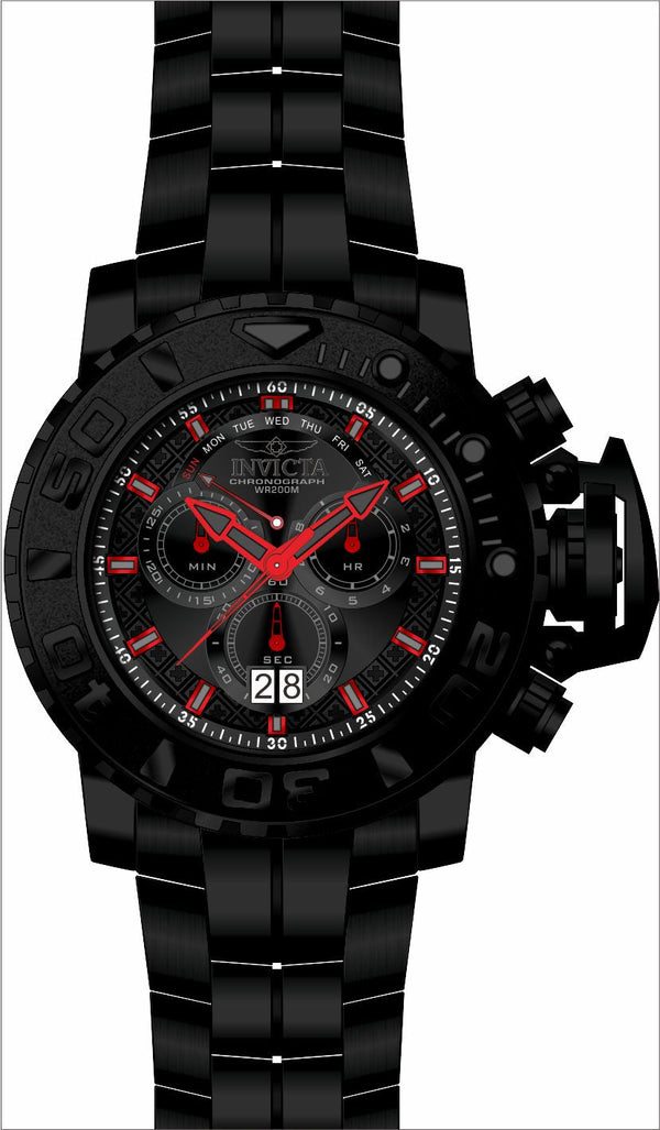 Band for Invicta Sea Hunter Men Black Label 27181 - Invicta Watch