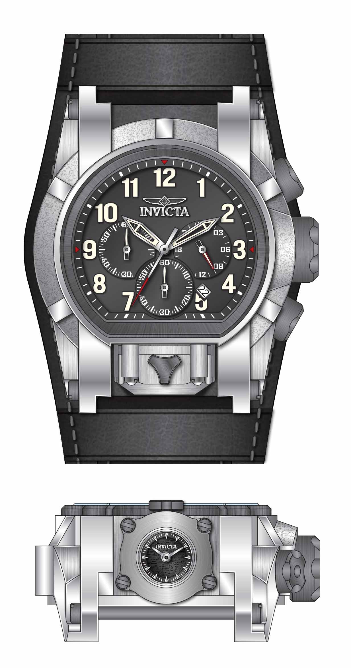 Band for Invicta Bolt Bolt Zeus Magnum Men 34583