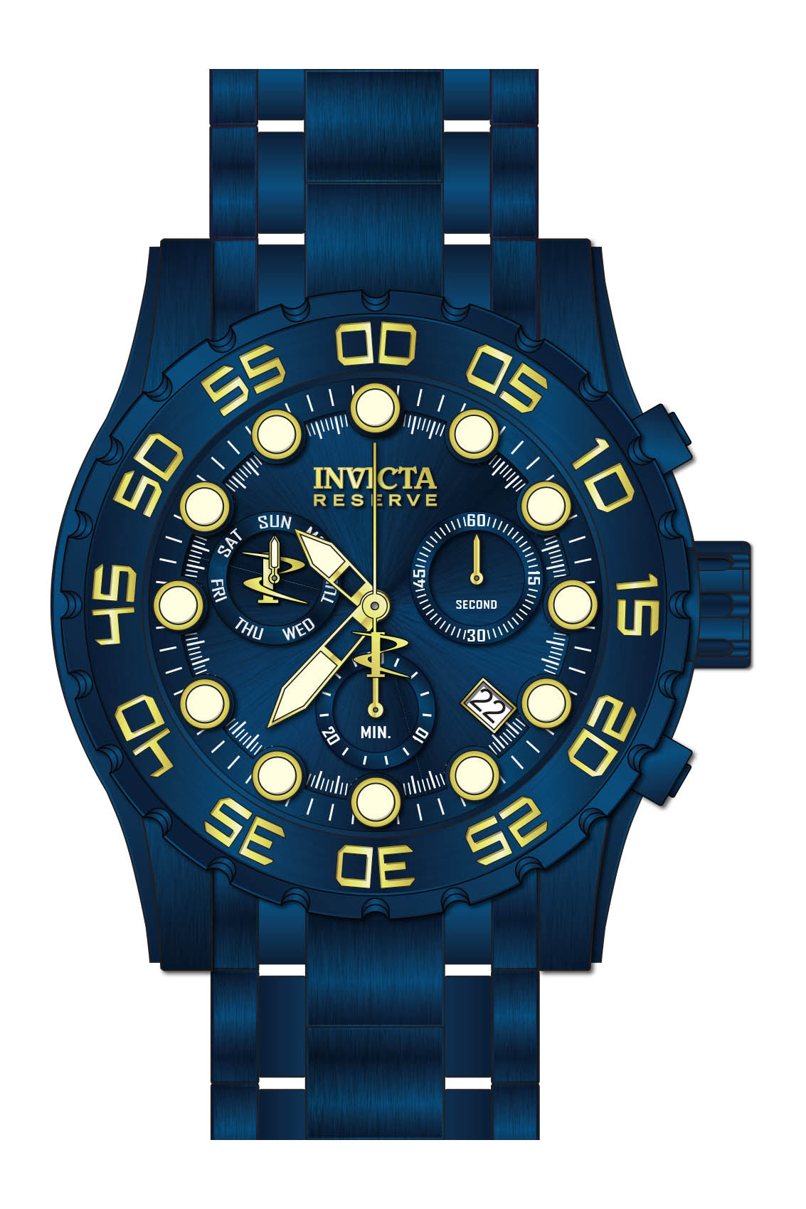 Band for Invicta Reserve Leviathan Evolution Men Blue Label 34172