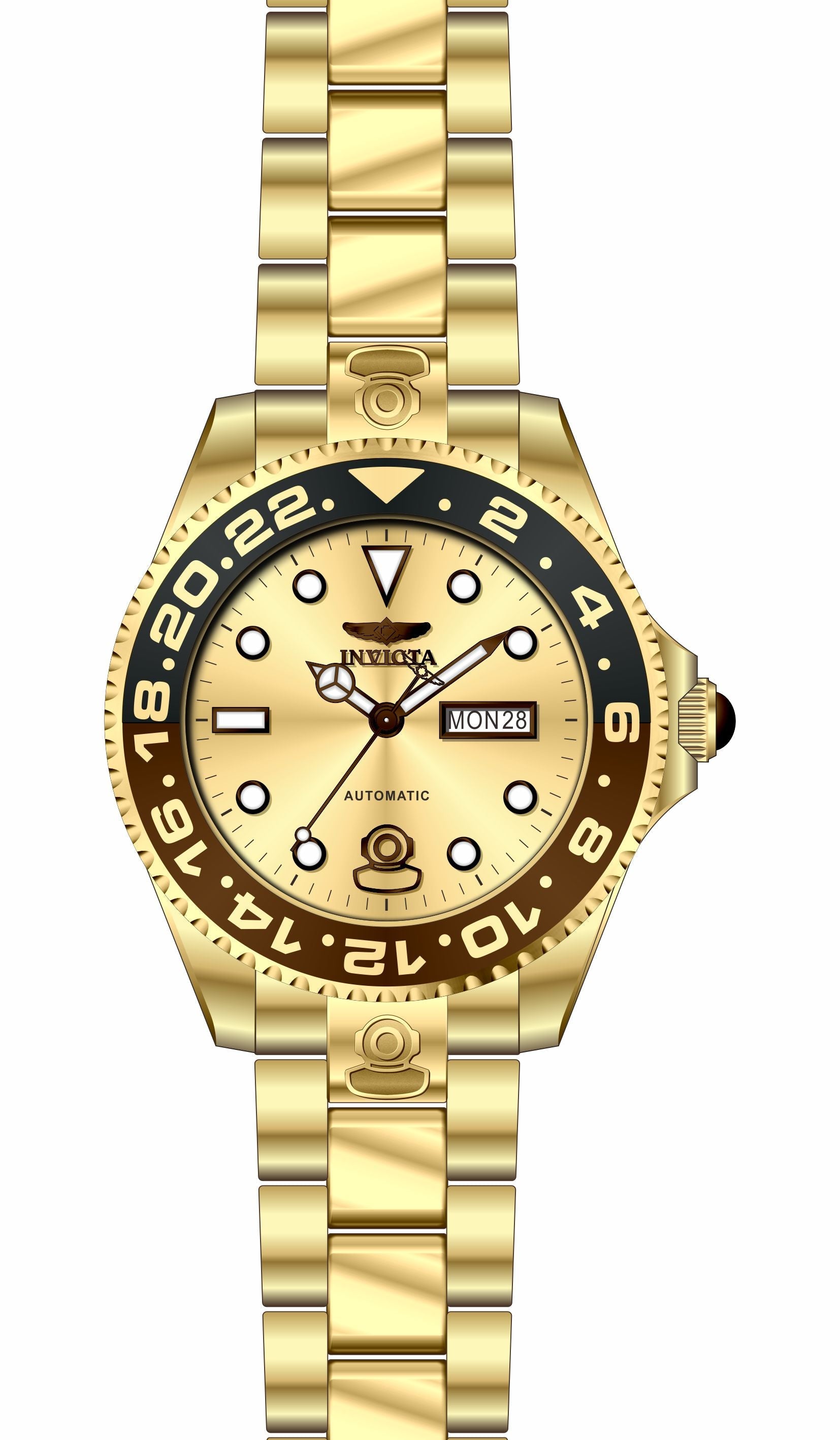 Band for Invicta Pro Diver Men Gold Label 35339