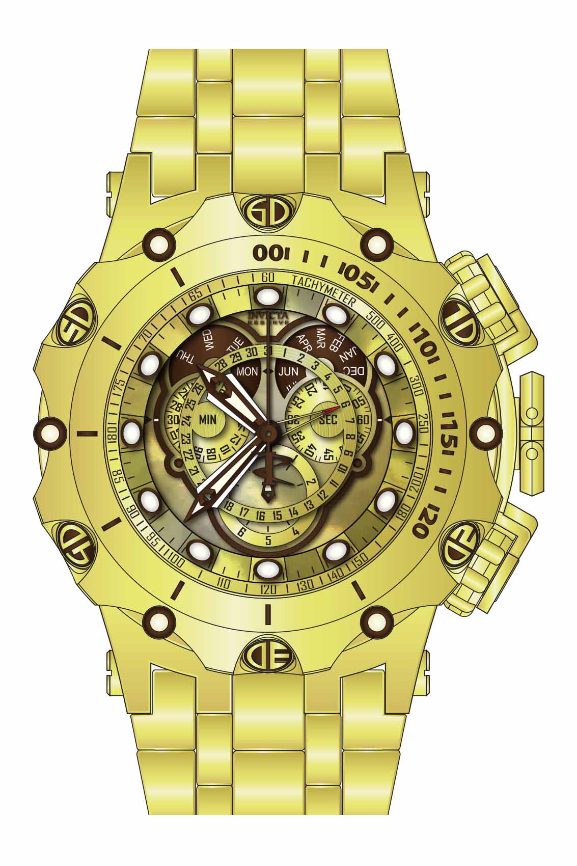 Parts for Invicta Reserve Venom Viper Men Gold Label 35187