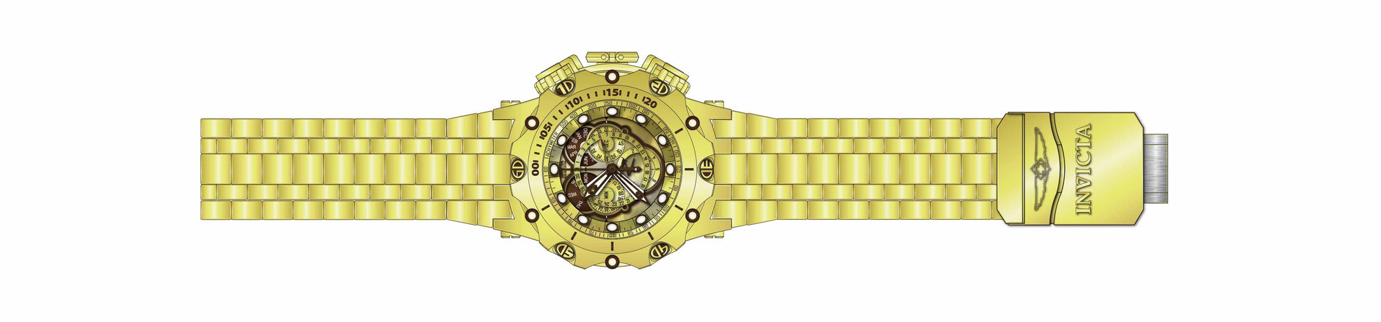 Band for Invicta Reserve Venom Viper Men Gold Label 35187