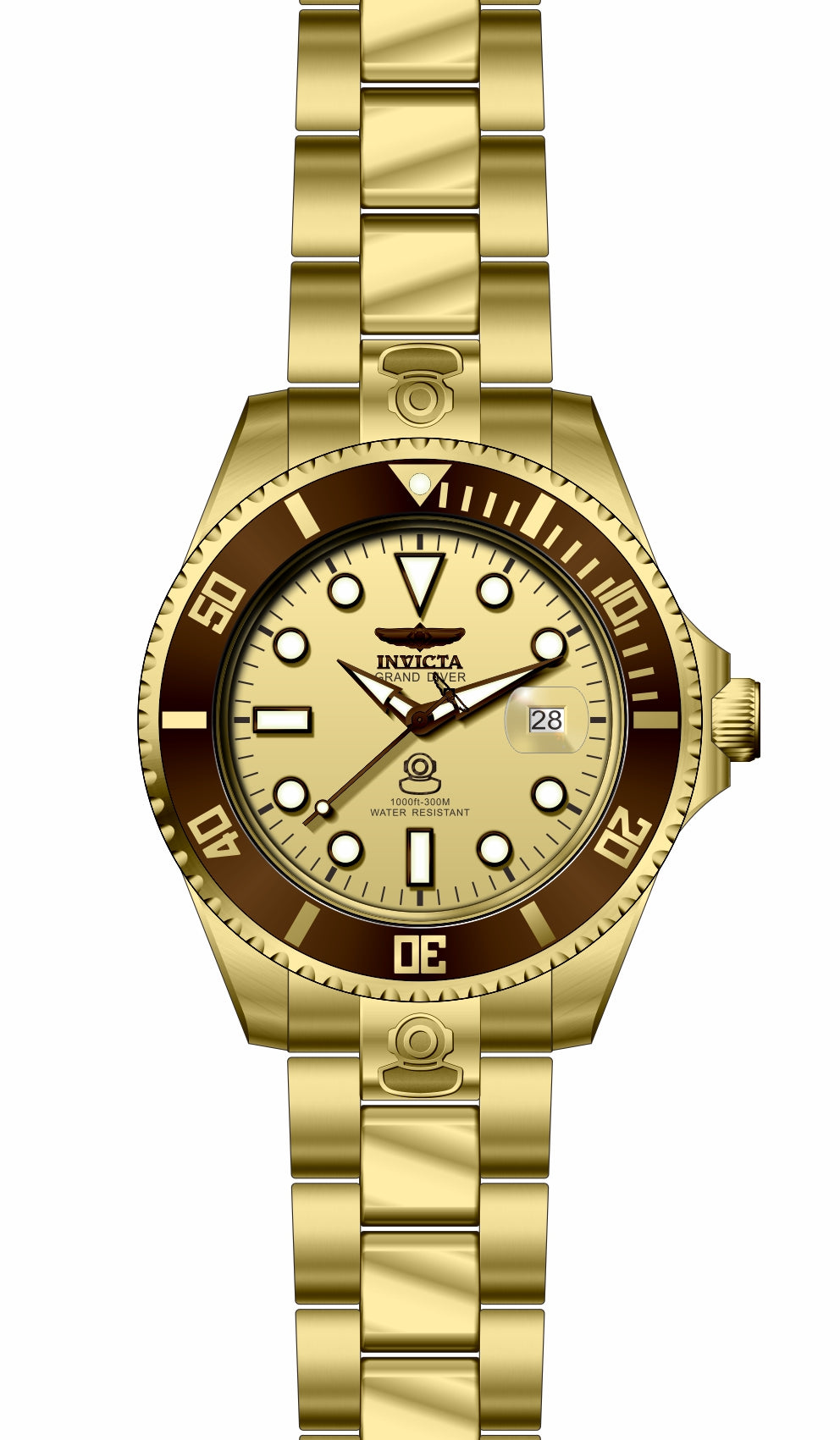 Band for Invicta Pro Diver Men Gold Label 35418