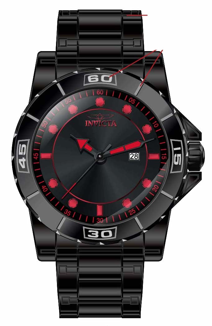 Parts for Invicta Pro Diver Zager Exclusive Men 35429