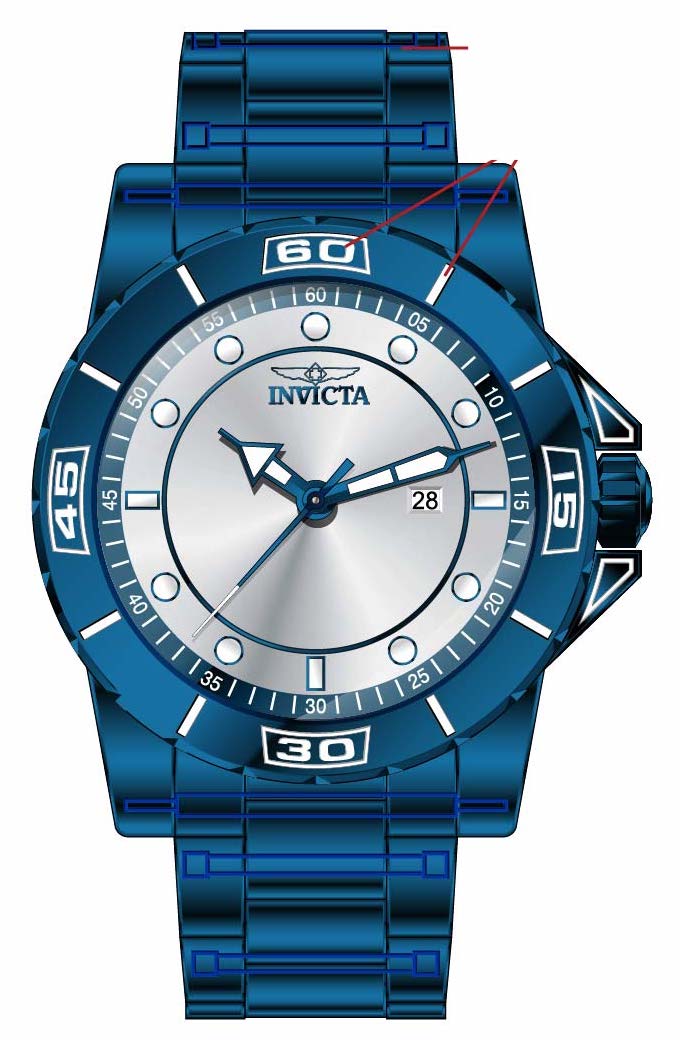 Band for Invicta Pro Diver Zager Exclusive Men 35431