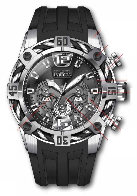 Band for Invicta Bolt Zager Exclusive Men 35629