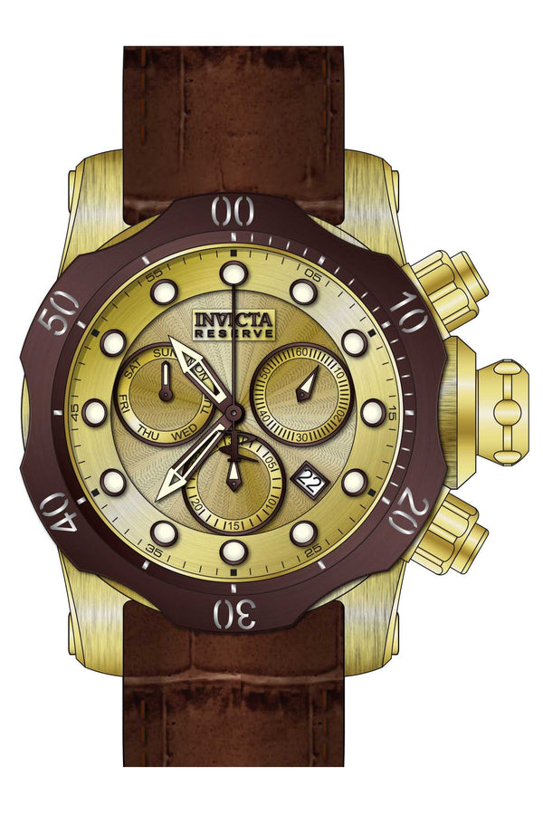 GOK VENN + 銅のボトムウェイト Band for Invicta Reserve Venom Men Gold Label 35623 - Invicta