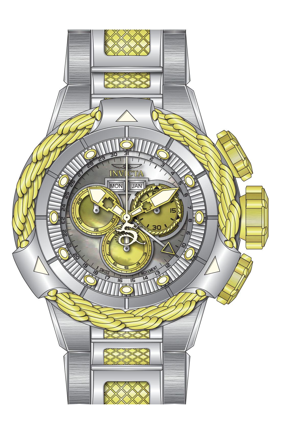 Band for Invicta Subaqua Alpha Men 36000