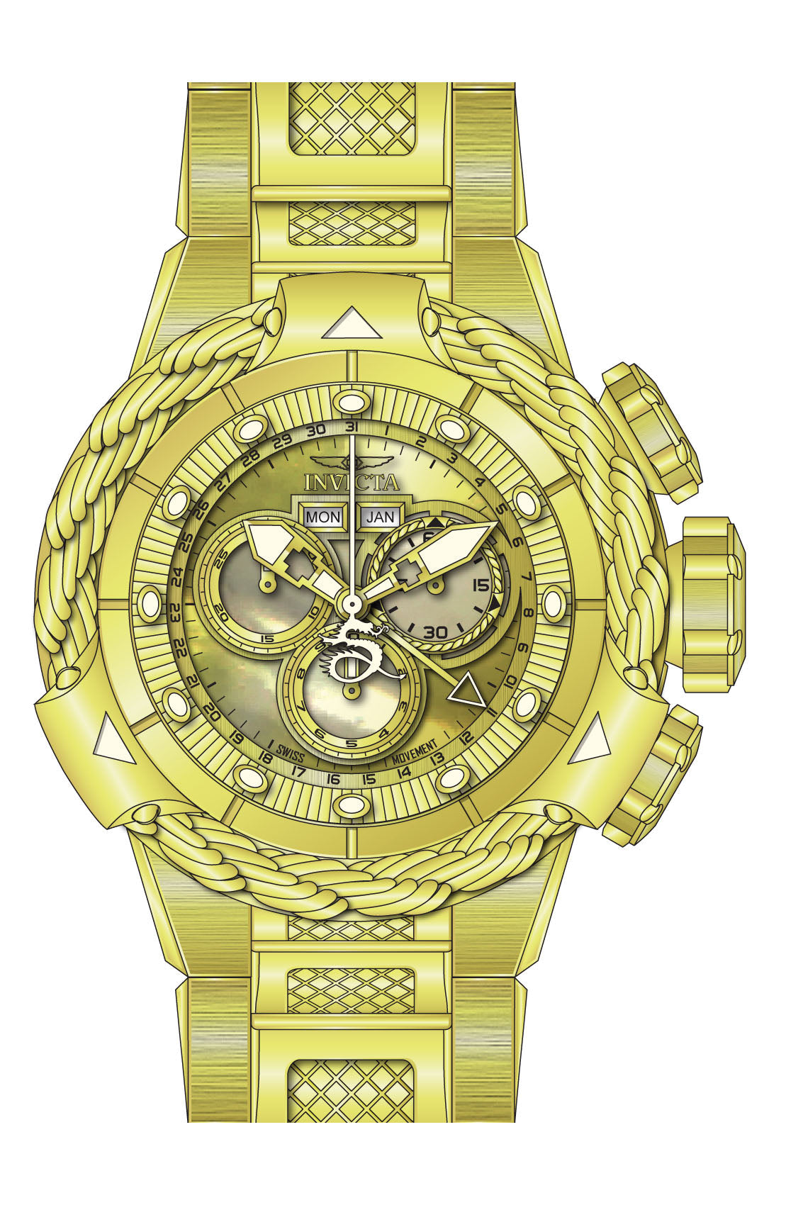 Parts for Invicta Subaqua Alpha Men 36002