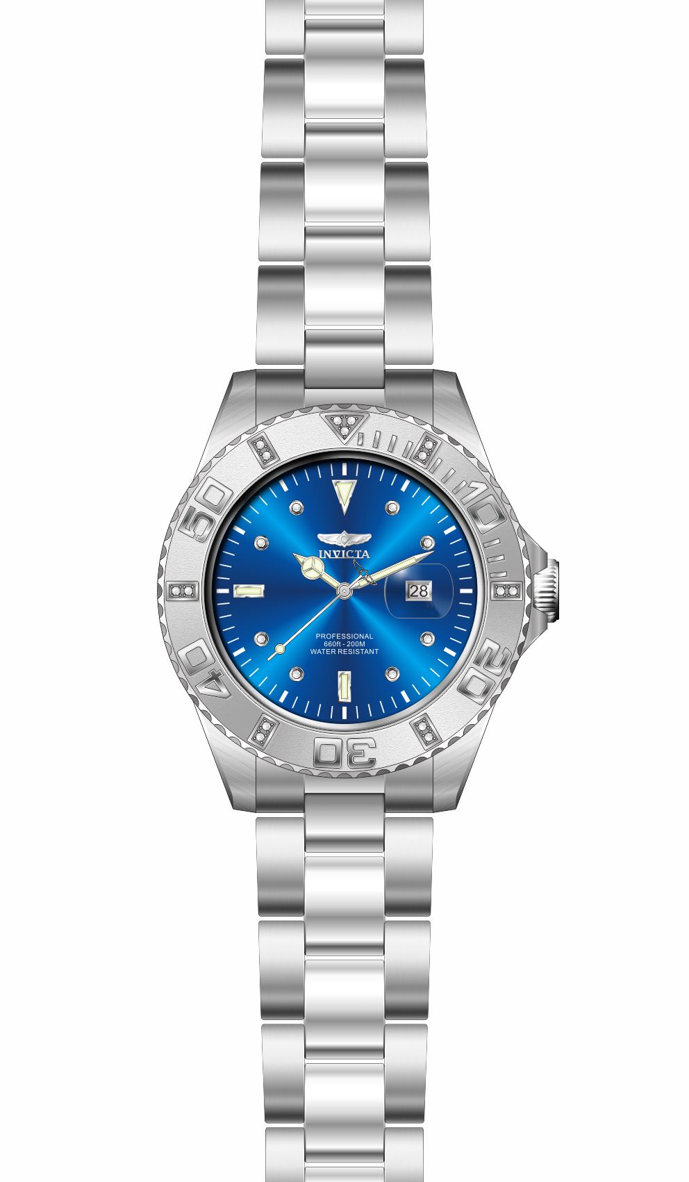 Band for Invicta Pro Diver Zager Exclusive Lady 37016