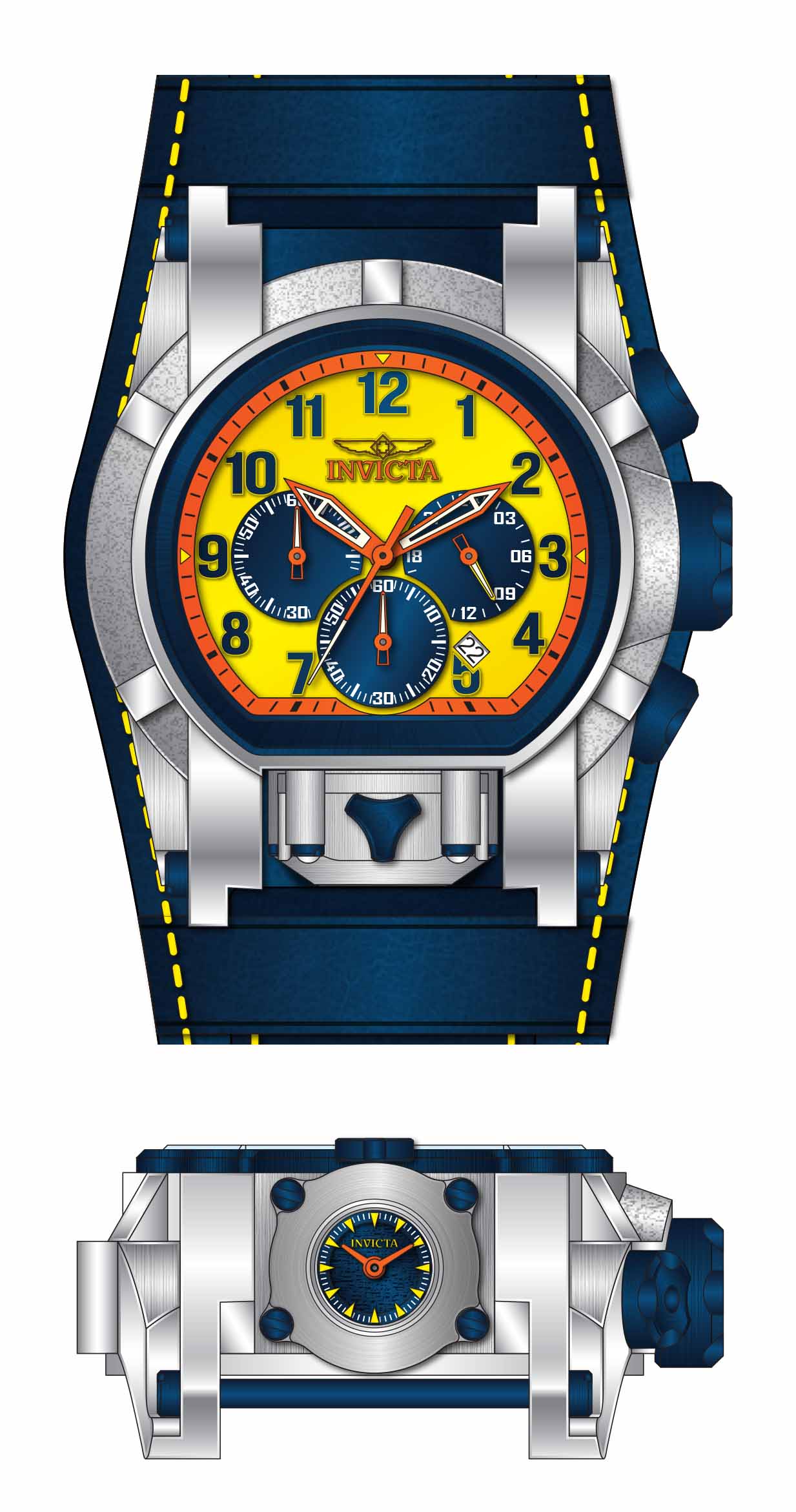 Band for Invicta Bolt Bolt Zeus Magnum Men 37249