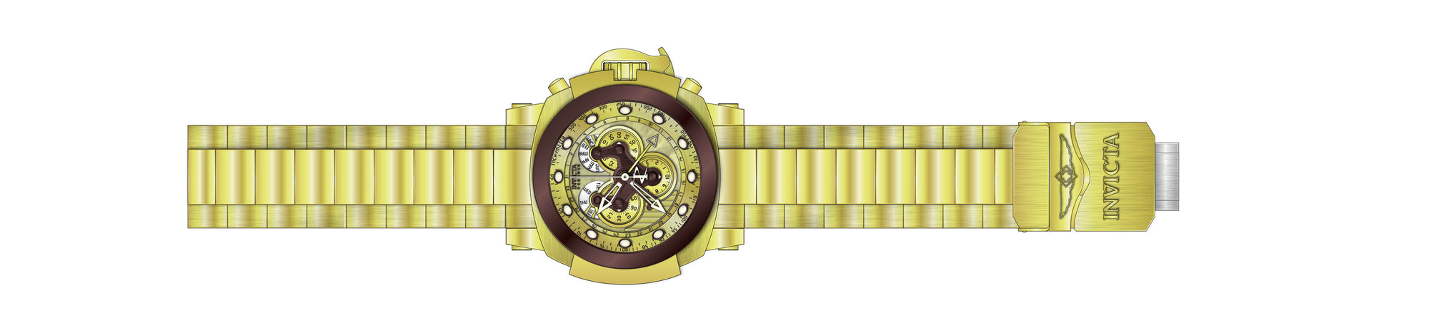 Band for Invicta Reserve Man of War Men Gold Label 38206