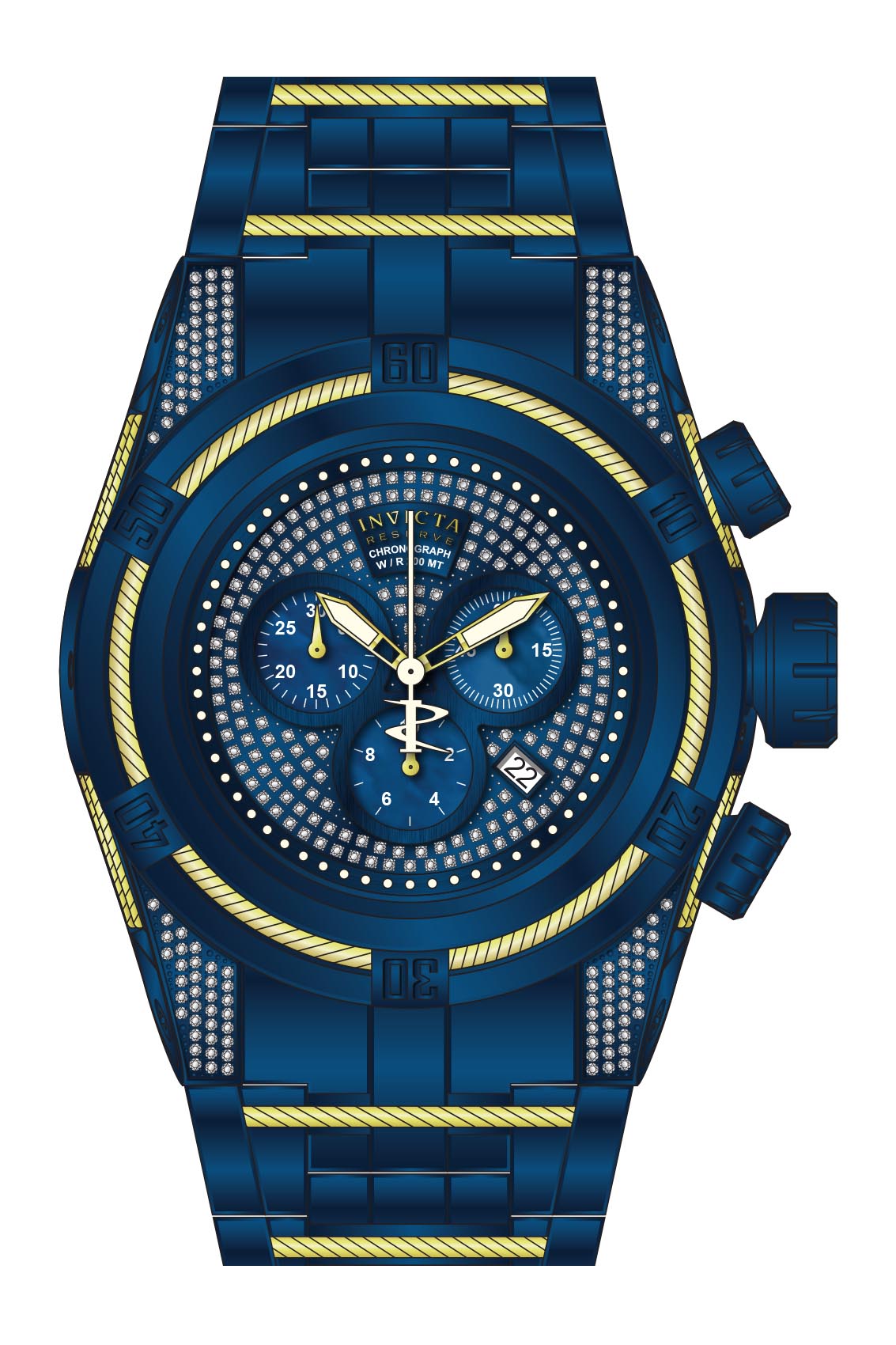 Band for Invicta Reserve Bolt Zeus Men Blue Label 38207