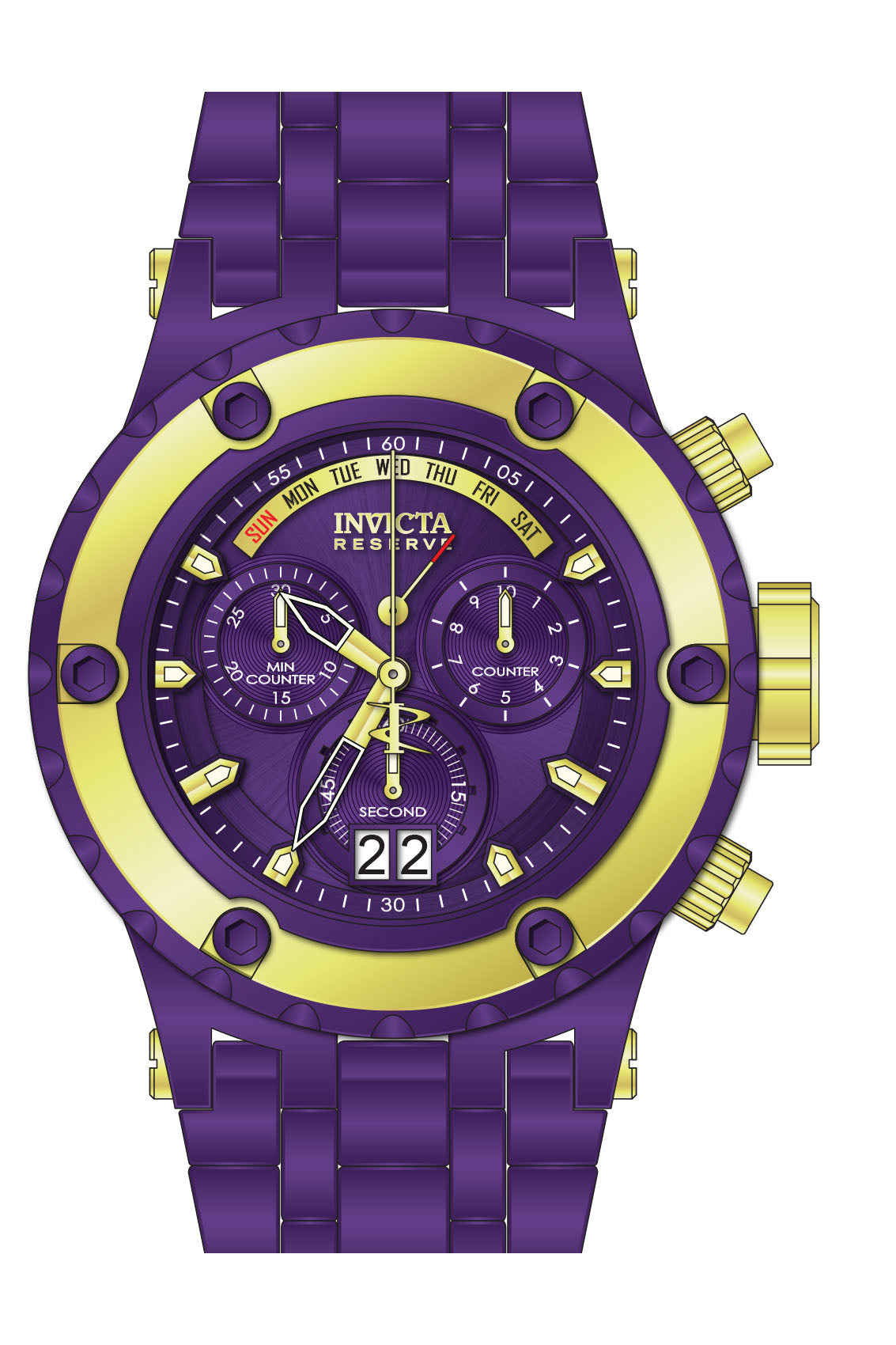 Band for Invicta Reserve Specialty Subaqua Men Purple Label 39066