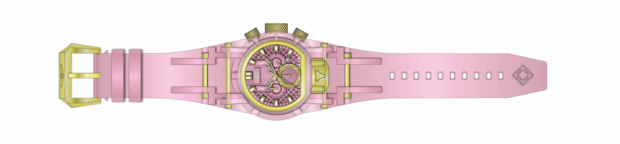 Band for Invicta Bolt Bolt Zeus Magnum Men 39471