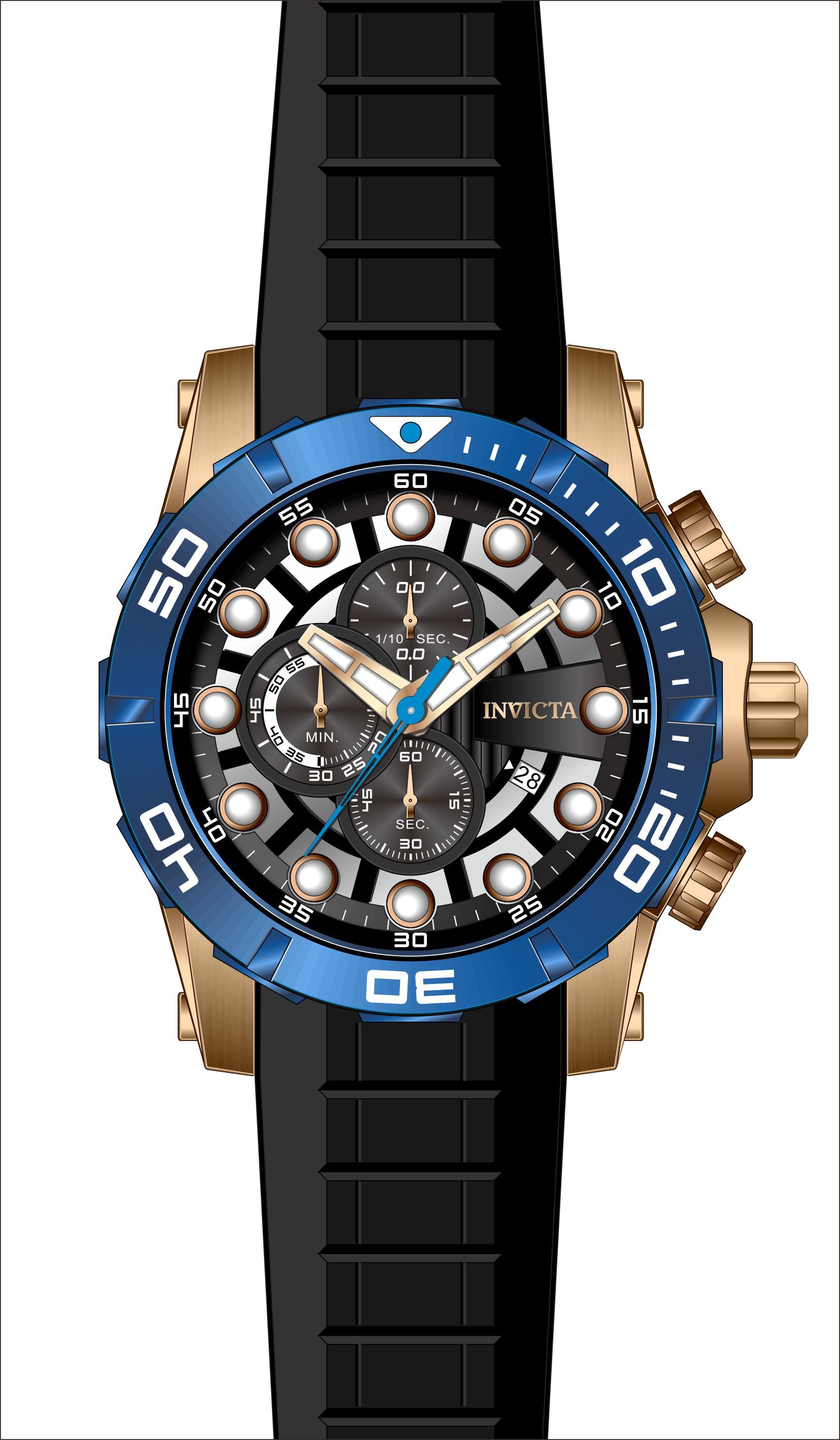 Band for Invicta Sea Hunter LATAM Exclusive Men 40142