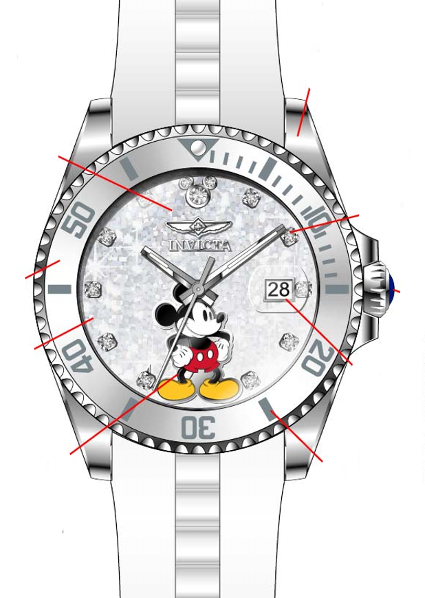 Band for Invicta Disney Limited Edition Mickey Mouse Lady 41302