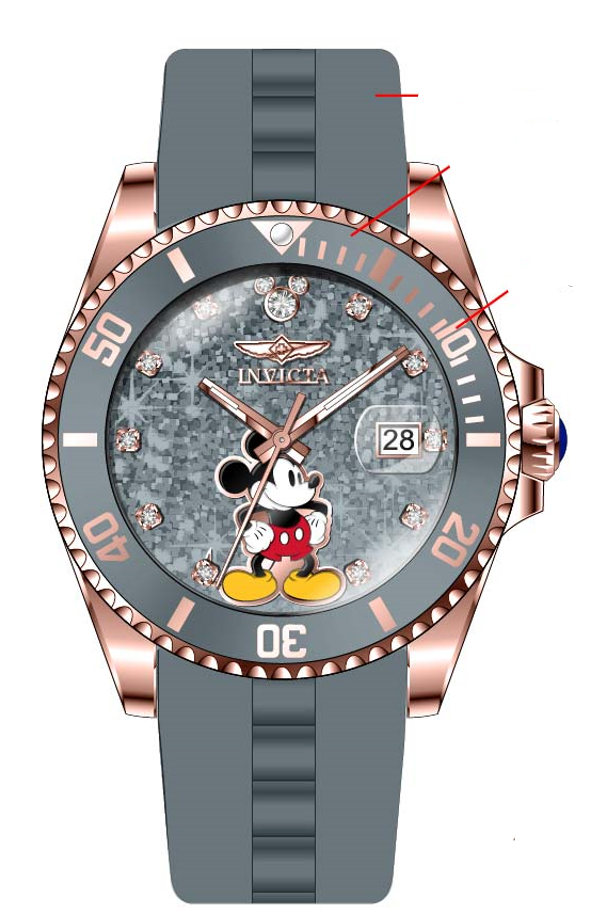 Band for Invicta Disney Limited Edition Mickey Mouse Lady 41309
