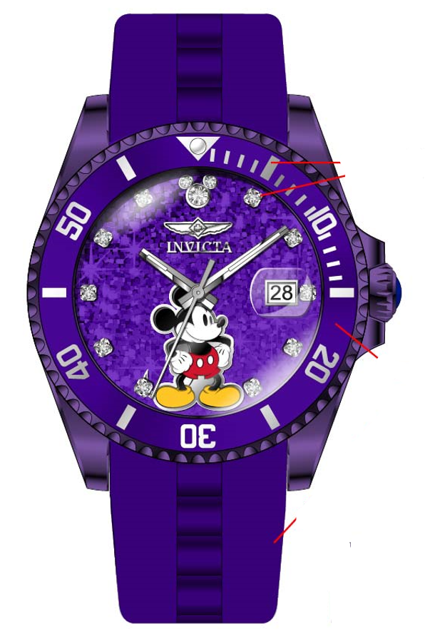 Band for Invicta Disney Limited Edition Mickey Mouse Lady 41310