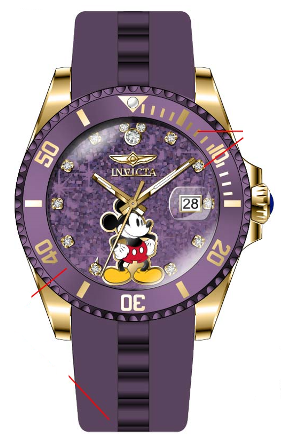 Band for Invicta Disney Limited Edition Mickey Mouse Lady 41313