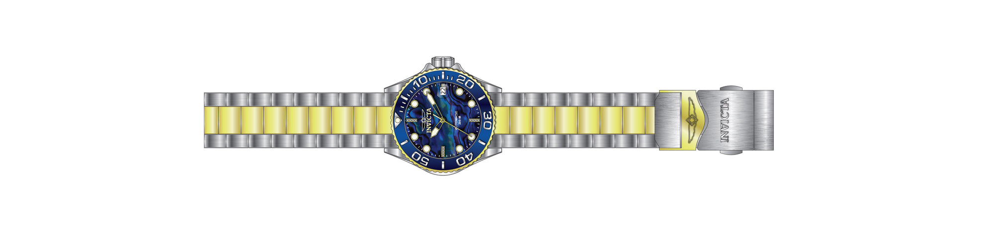 Band for Invicta Grand Diver Lady 40150