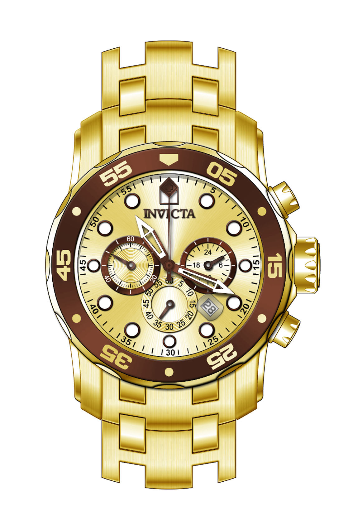 Band for Invicta Pro Diver SCUBA Men Gold Label 36359