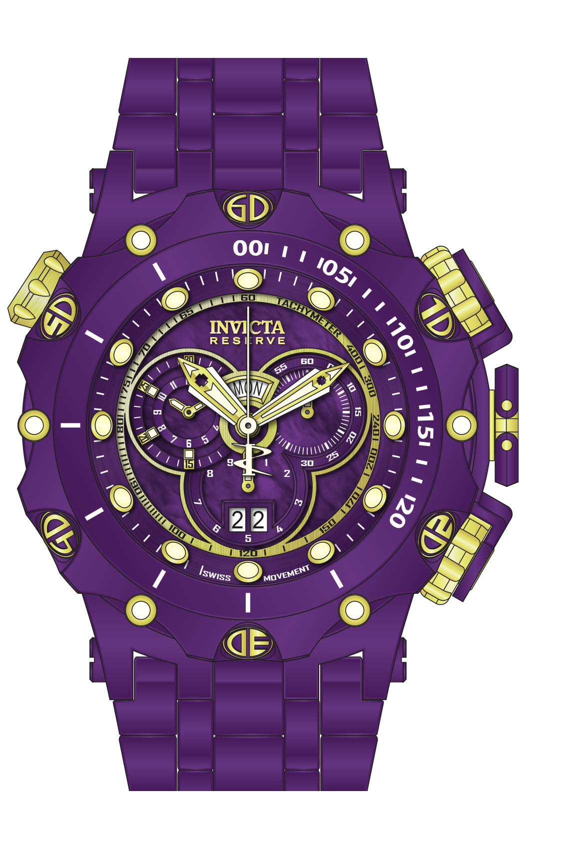 Band for Invicta Reserve Venom Men Purple Label 38723