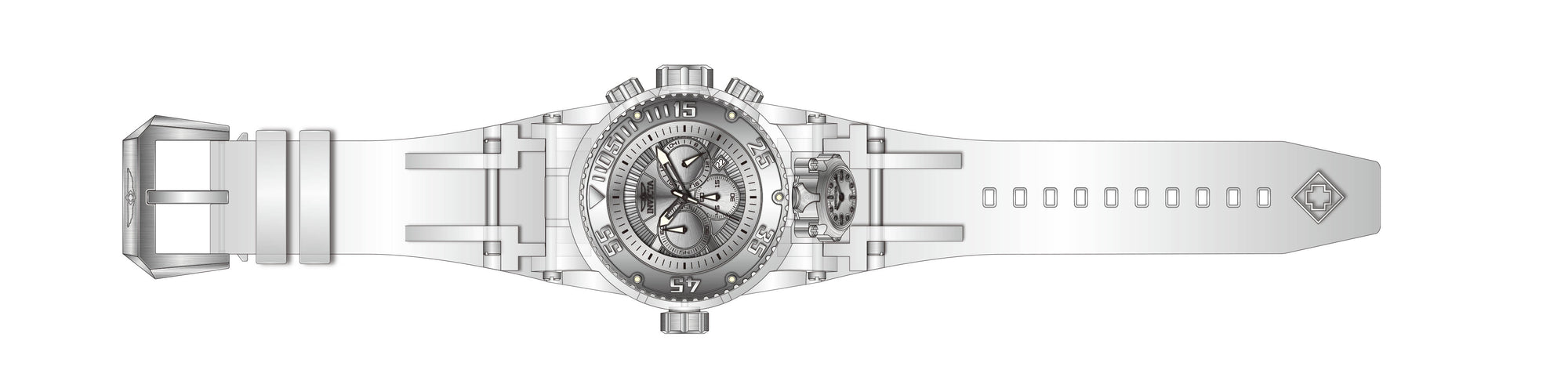Band for Invicta Bolt Bolt Zeus Magnum Men 43112