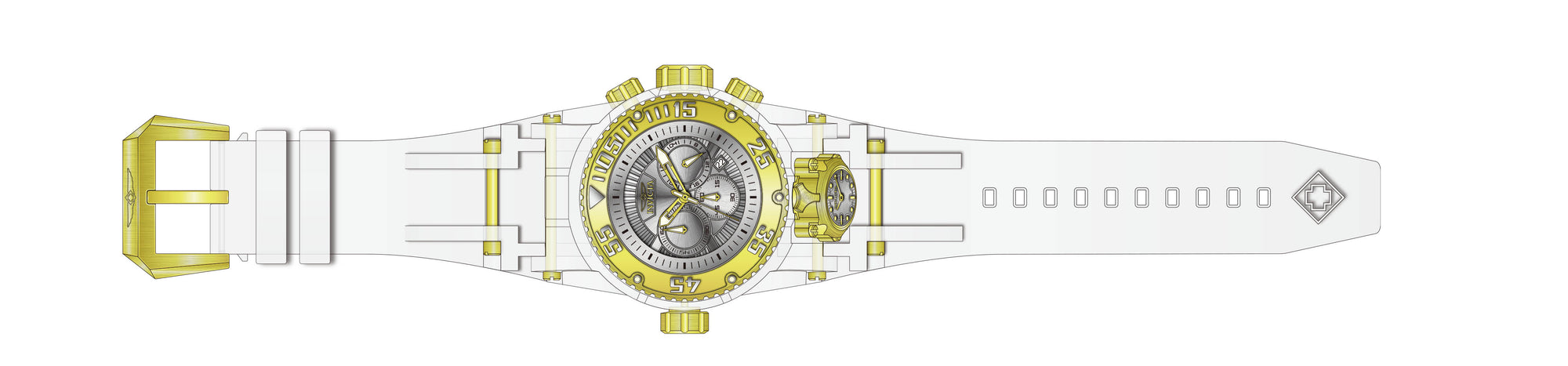 Band for Invicta Bolt Bolt Zeus Magnum Men 43114