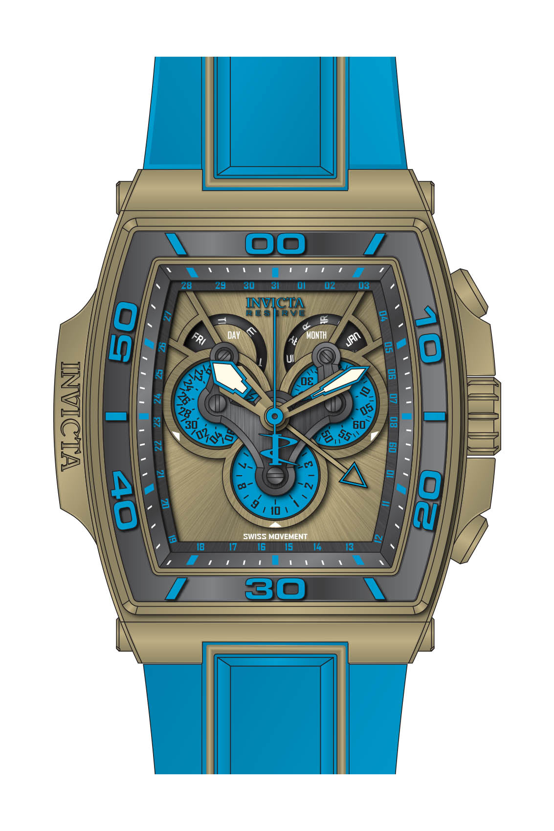 Band for Invicta S1 Rally Diablo Men None 43361