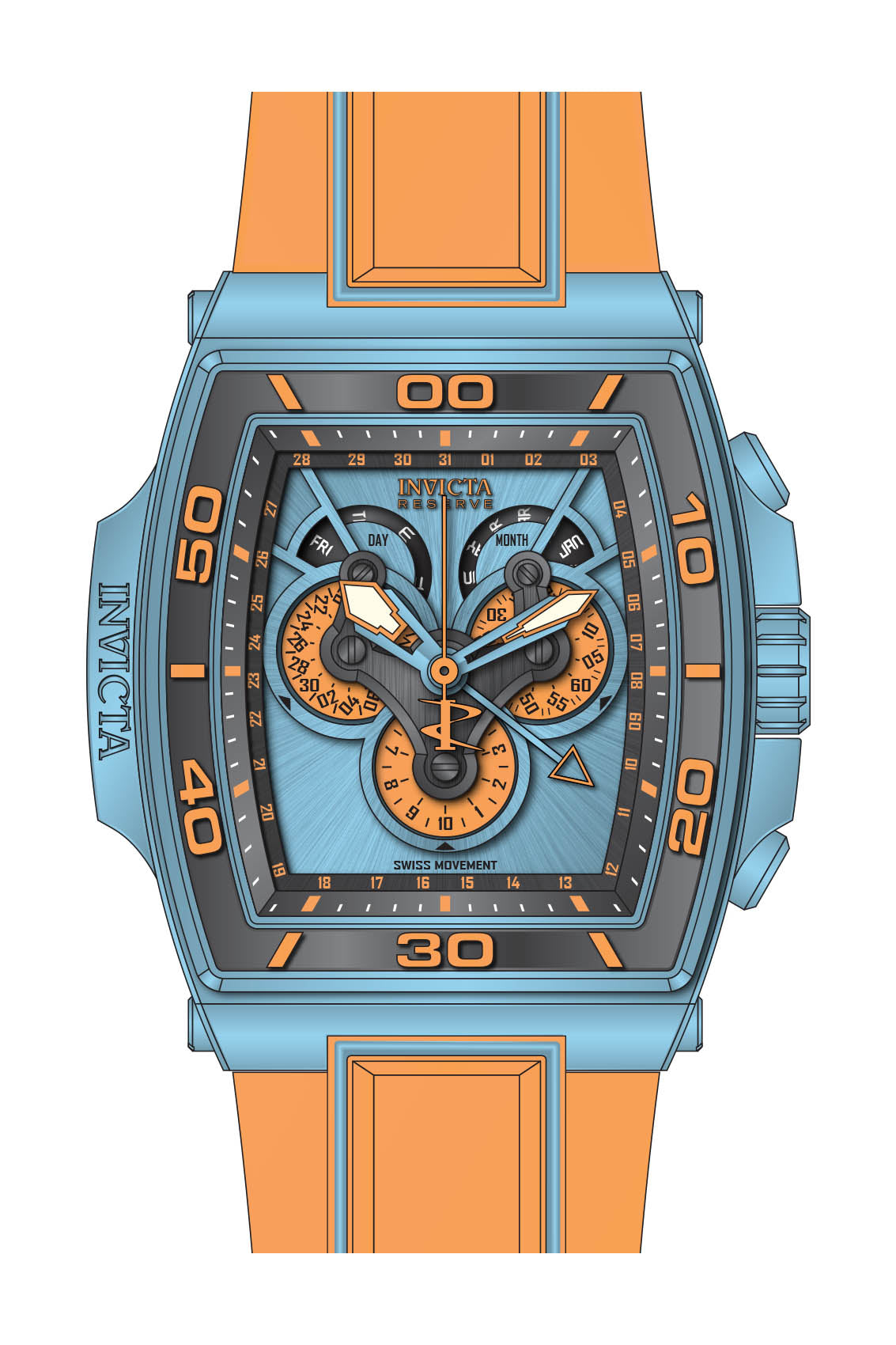 Band for Invicta S1 Rally Diablo Men None 43364