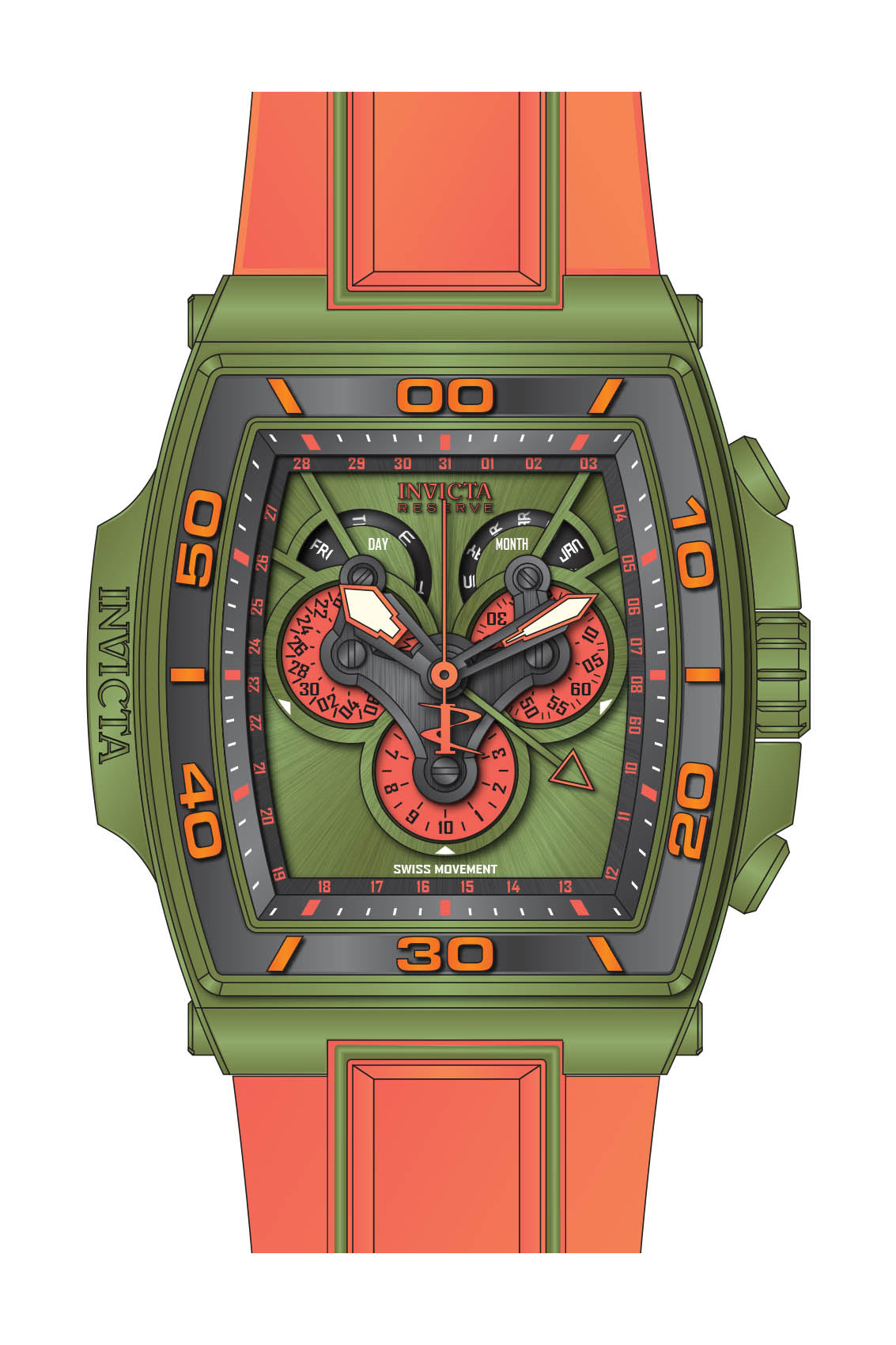 Band for Invicta S1 Rally Diablo Men None 43365