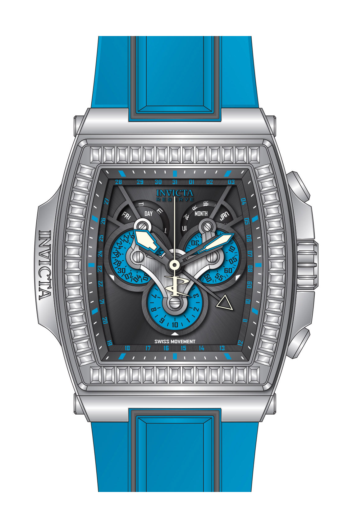 Band for Invicta S1 Rally Diablo Men None 43367