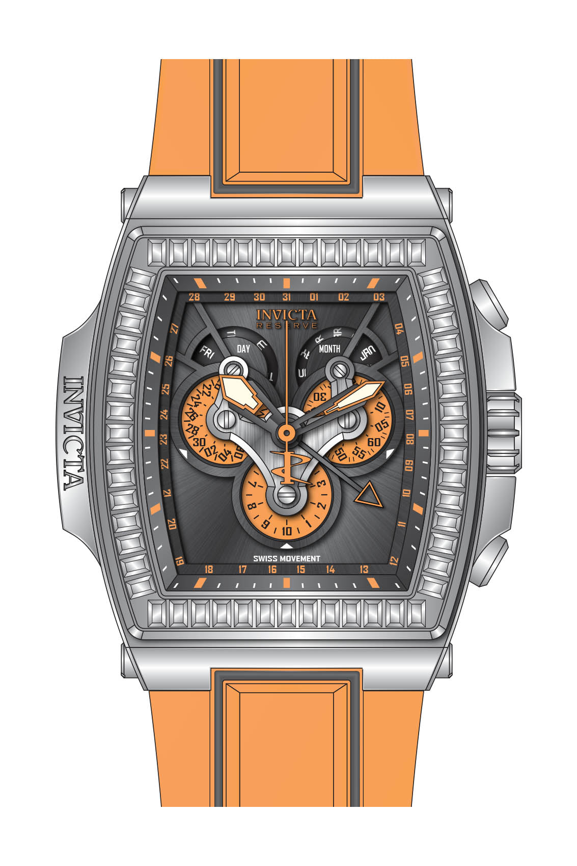 Band for Invicta S1 Rally Diablo Men None 43370