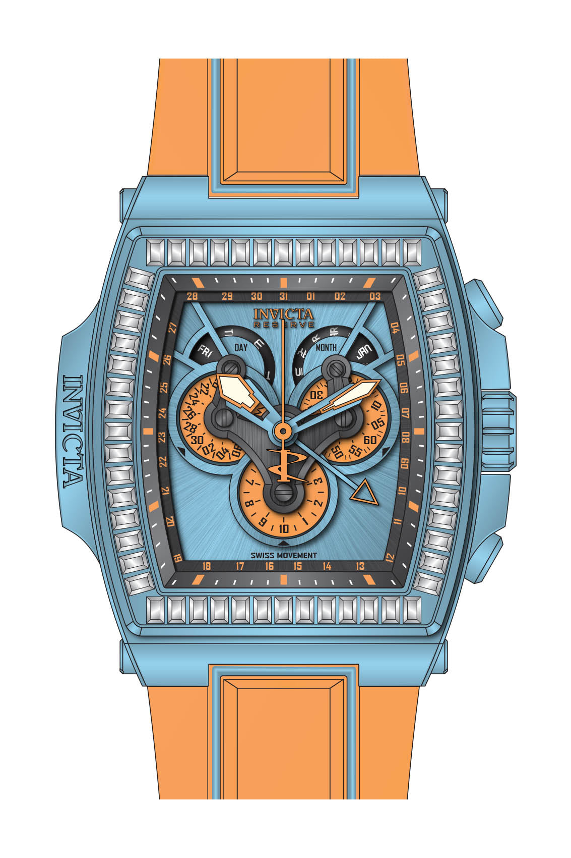 Band for Invicta S1 Rally Diablo Men None 43378