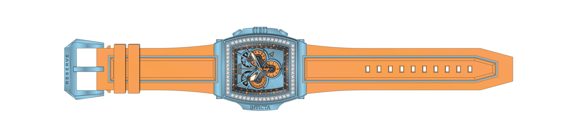 Band for Invicta S1 Rally Diablo Men None 43378