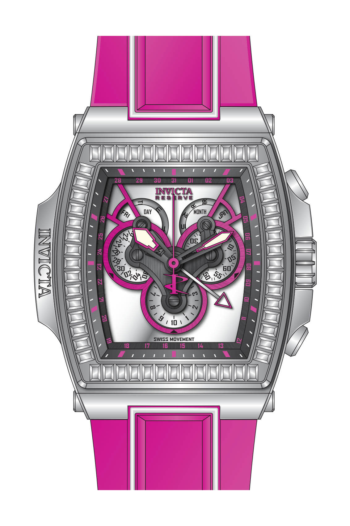 Band for Invicta S1 Rally Diablo Men None 43372