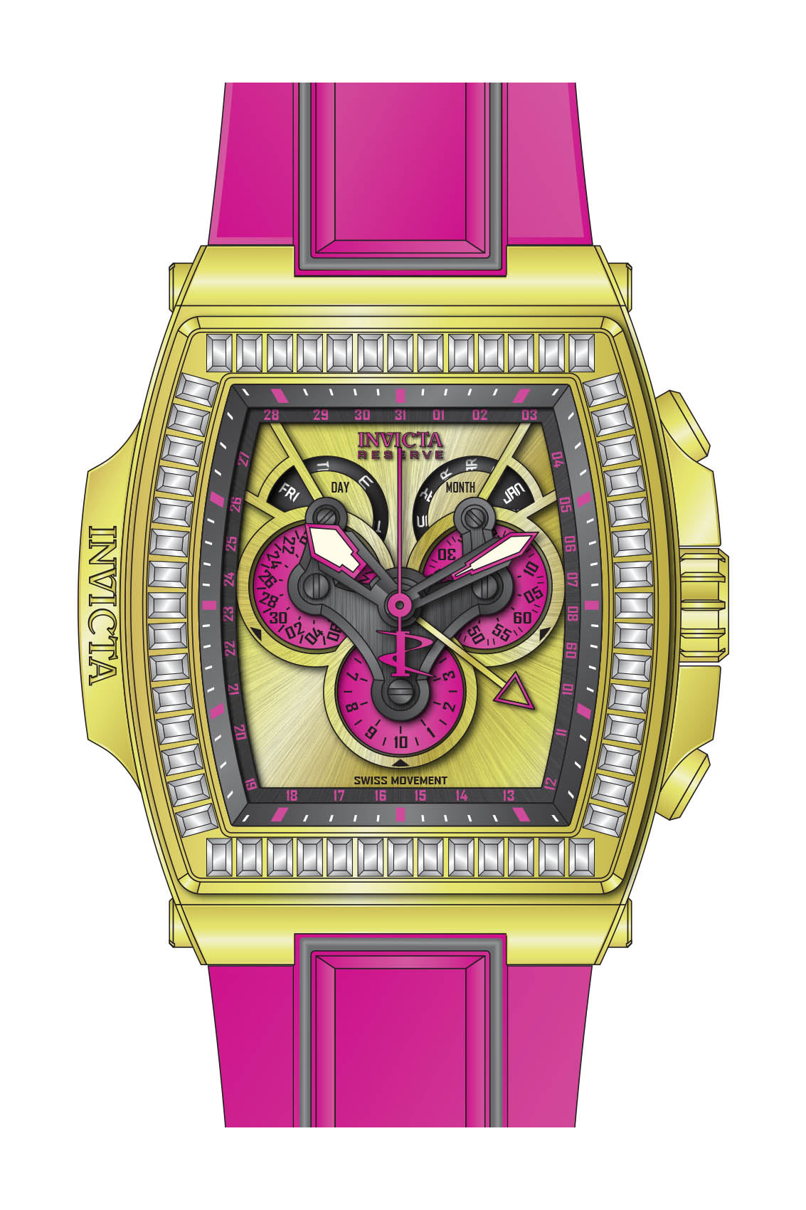 Band for Invicta S1 Rally Diablo Men None 43373