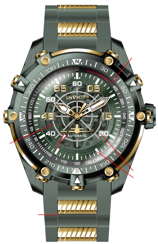 Band For Invicta Aviator  Men 44655