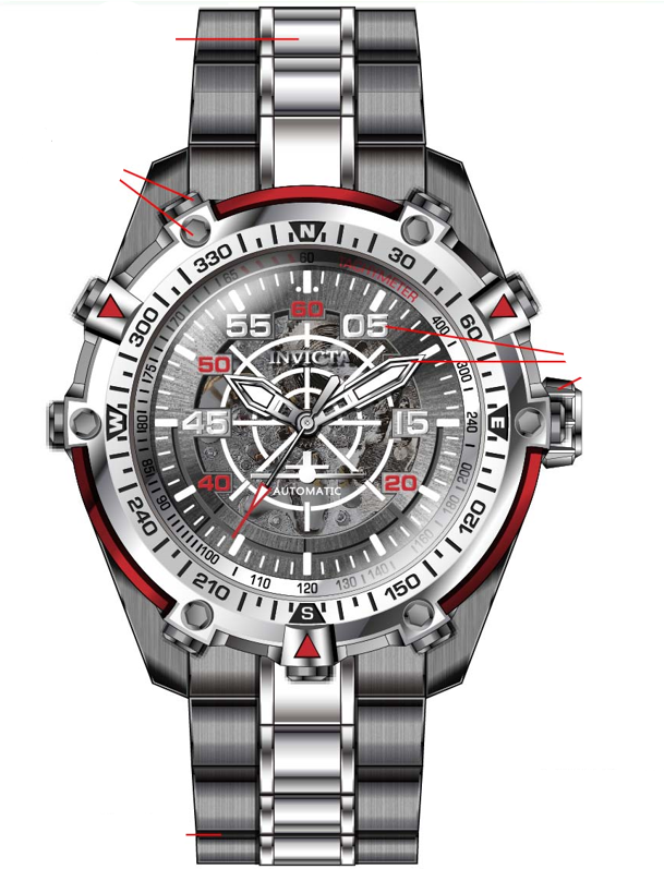 Parts For Invicta Aviator  Men 44656