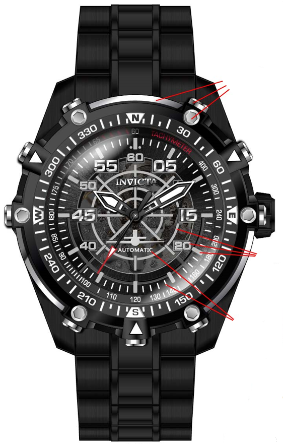 Band For Invicta Aviator  Men 44658