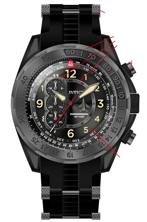 Parts For Invicta Aviator  Men 44670