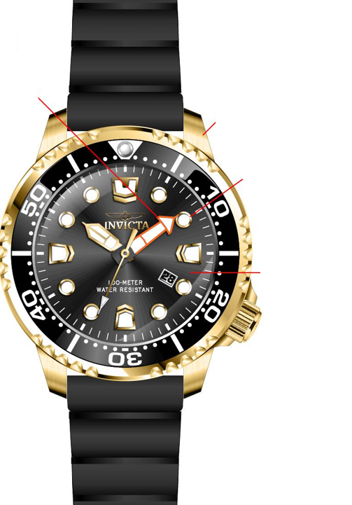 Parts For Invicta Pro Diver  Men 44833