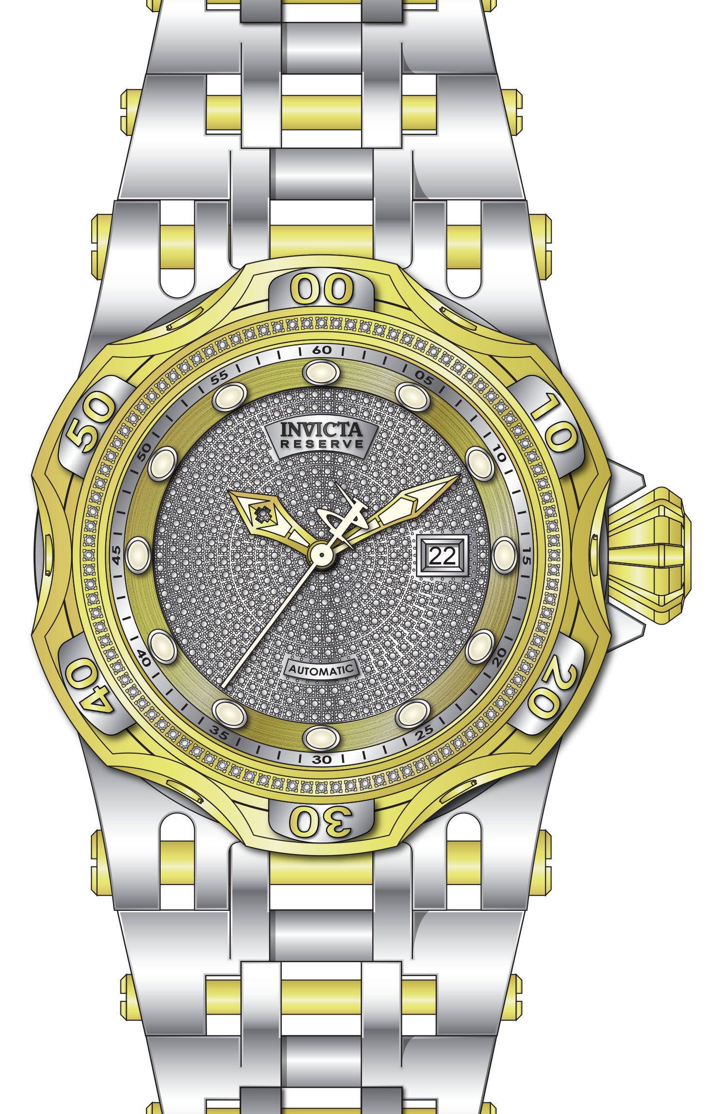 Band For Invicta Reserve Chaos Men 45927